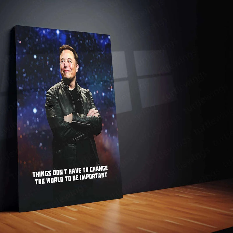 Elon Musk Metal Poster | Visionary Entrepreneur Wall Art | Innovator & Tech Leader Decor - TURTLEWINGS