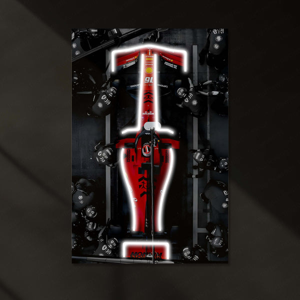 LED | F1 Ferrari Charles Leclerc LED Metal Frame | F1 Racing Art with LED Glow - TURTLEWINGS