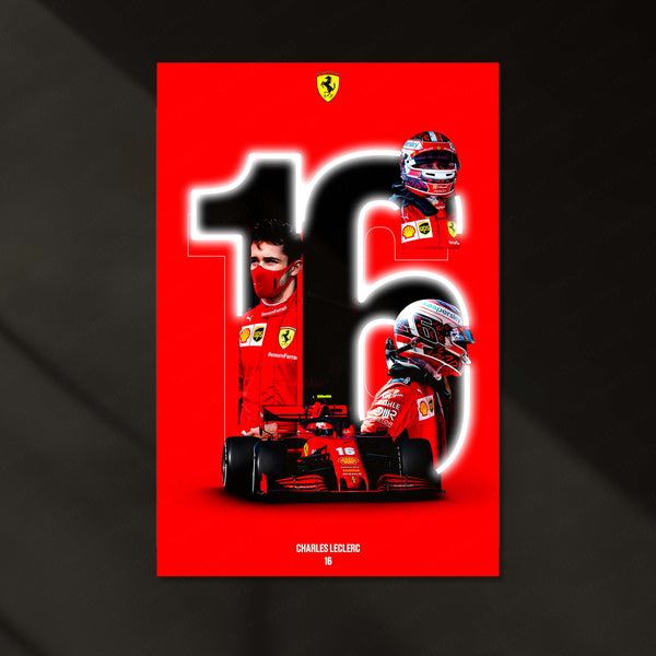 LED | F1 Ferrari Charles Leclerc LED Metal Frame | F1 Racing Art with LED Glow 02 - TURTLEWINGS