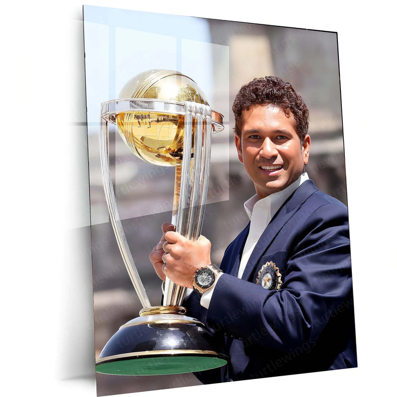 World Cup Sachin Tendulkar Metal Poster – A Tribute to the Cricket Legend 01 - TURTLEWINGS