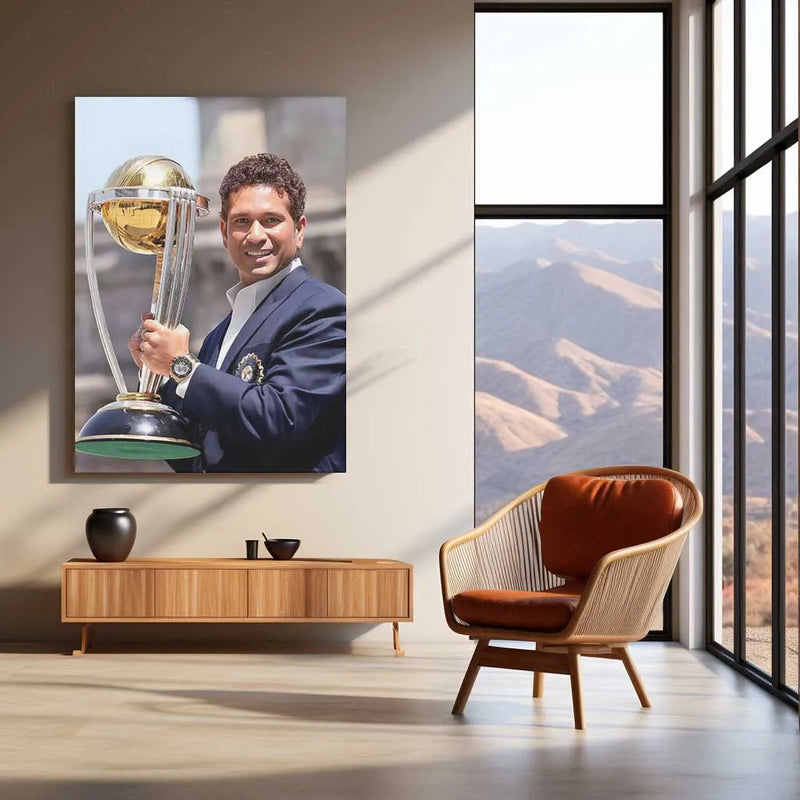 World Cup Sachin Tendulkar Metal Poster – A Tribute to the Cricket Legend 01 - TURTLEWINGS