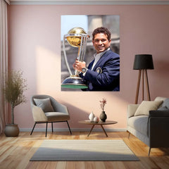 World Cup Sachin Tendulkar Metal Poster – A Tribute to the Cricket Legend 01 - TURTLEWINGS