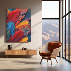 Feathers Abstract Metal Poster – Artistic Abstract Bird Feathers Art | Modern Wall Decor - TURTLEWINGS