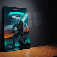 Fernando Alonso Metal Frame â A Tribute to the F1 Legend - TURTLEWINGS