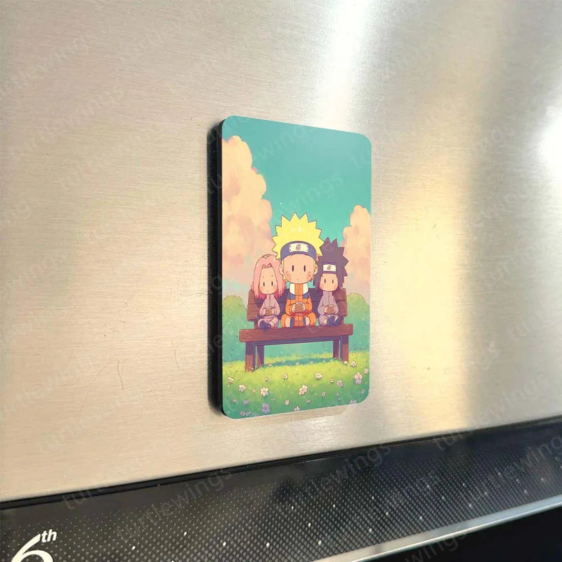 Anime Fridge Magnet Pack – Naruto, Sasuke, Kakashi & Friends (Set of 4)
