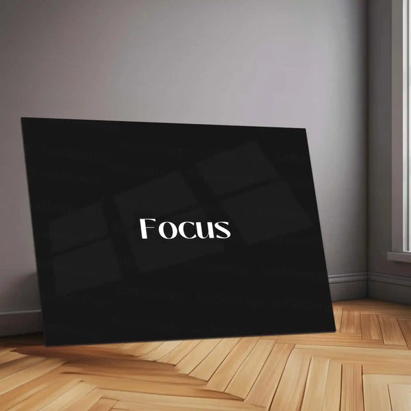 Focus – Metal Frame | Minimal Motivational Typography Poster | Clean Quote Wall Art for Hustlers & Thinkers - TURTLEWINGS