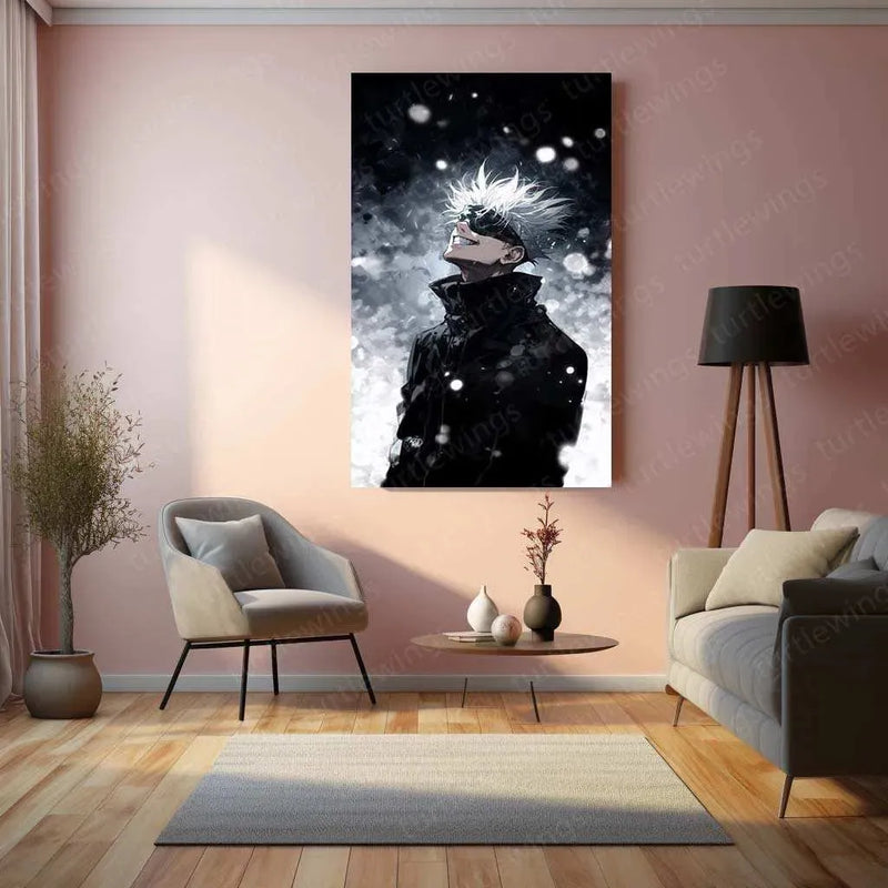 Gojo Satoru Metal Poster – Iconic Jujutsu Kaisen Character Art | Powerful Anime Wall Decor - TURTLEWINGS