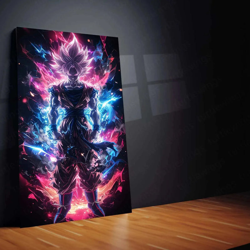Goku Metal Poster – Iconic Dragon Ball Z Art | Powerful Super Saiyan Wall Decor 2 - TURTLEWINGS