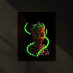 Groot Neon LED Metal Poster â Marvel Guardians of the Galaxy Wall Art - TURTLEWINGS