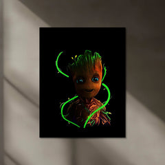 Groot Neon LED Metal Poster â Marvel Guardians of the Galaxy Wall Art - TURTLEWINGS
