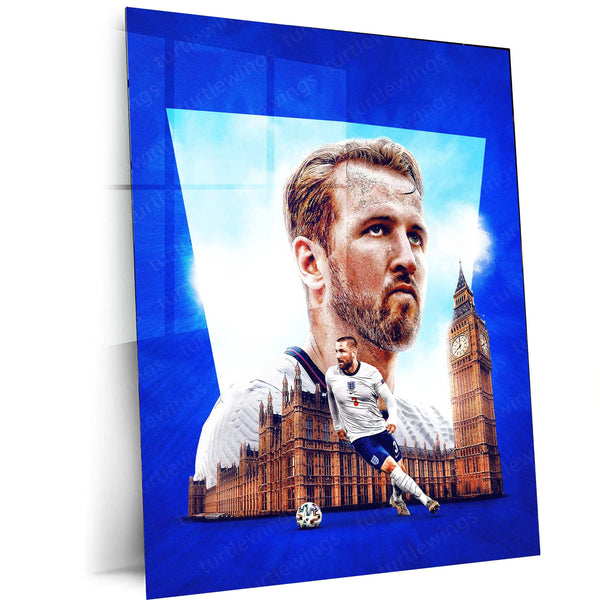 Harry Kane England x Big Ben – Metal Frame | London-Themed Football Wall Art - TURTLEWINGS