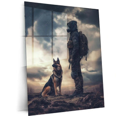 Scenic Dog Metal Frame | Artistic Nature & Pet Wall Decor - TURTLEWINGS