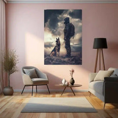 Scenic Dog Metal Frame | Artistic Nature & Pet Wall Decor - TURTLEWINGS