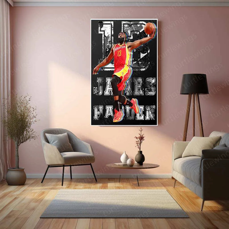 james_harden_metal poster - TURTLEWINGS