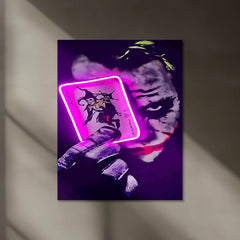 Joker Card Neon LED Metal Frame â Playful and Bold Wall Art - TURTLEWINGS