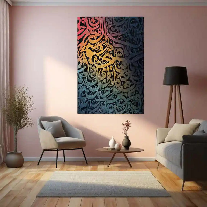 Elegant Arabic Calligraphy | Black & Bold Islamic Metal Frame Poster - TURTLEWINGS