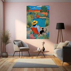 Oil on Canvas Decorative Pattern | Textured Abstract Metal Frame Poster - TURTLEWINGS