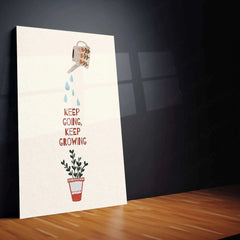 Keep Going, Keep Growing Metal Poster | Motivational Wall Art | Growth Mindset - TURTLEWINGS