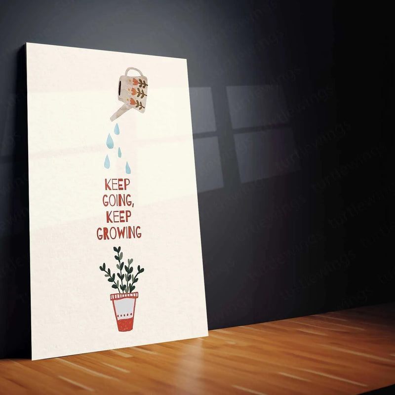 Keep Going, Keep Growing Metal Poster | Motivational Wall Art | Growth Mindset - TURTLEWINGS