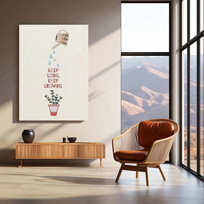Keep Going, Keep Growing Metal Poster | Motivational Wall Art | Growth Mindset - TURTLEWINGS
