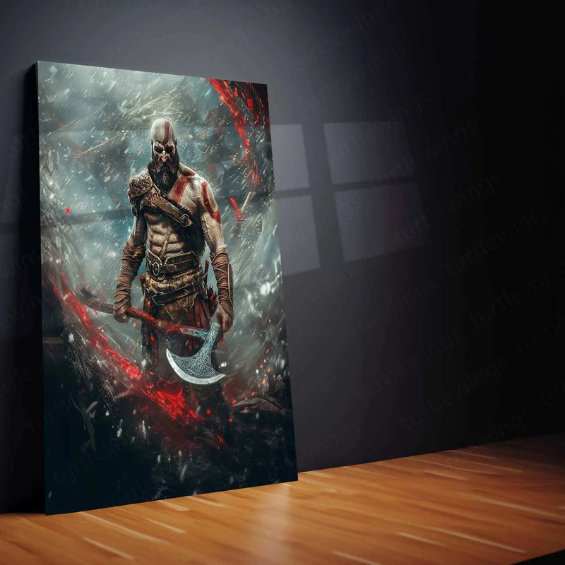 Kratos – God of War Metal Poster | Powerful Warrior Wall Art 2 - TURTLEWINGS