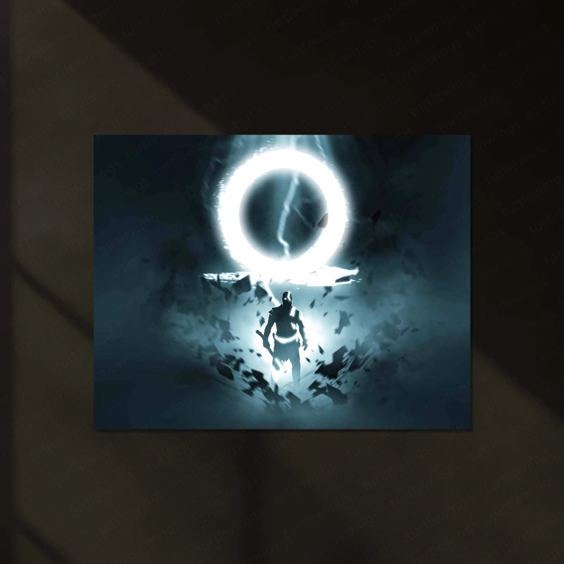 Kratos Triumph Neon LED Metal Poster - TURTLEWINGS