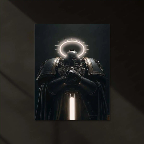 Warhammer 40K Neon LED Metal Frame | Glowing Sci-Fi Battle Wall Art | HD Printed on Metal
