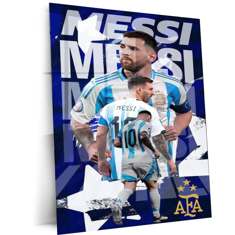 Lionel Messi Metal Frame – Legendary Football Wall Art 3 - TURTLEWINGS