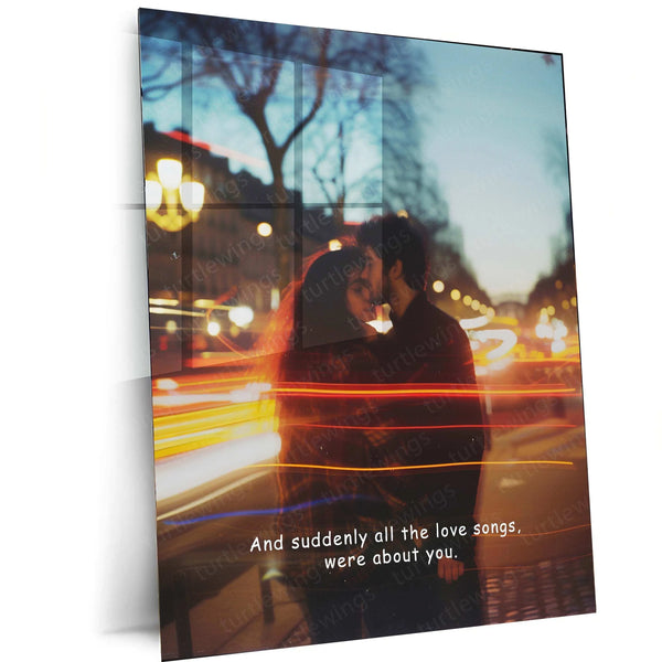 Love Art Metal Poster | Heartfelt Romantic Couple Wall Art | Passionate & Intimate Decor - TURTLEWINGS