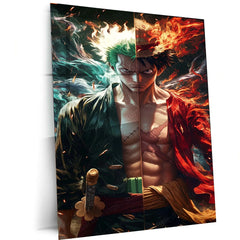 Luffy & Zoro Metal Poster | One Piece Anime Wall Art | Straw Hat Duo Decor - TURTLEWINGS