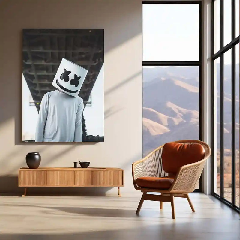 Marshmello DJ Metal Frame | Iconic EDM Artist Wall Art - TURTLEWINGS