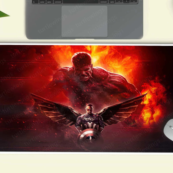 Marvel Legends Red Hulk & Captain America in Action Deskmat - TURTLEWINGS