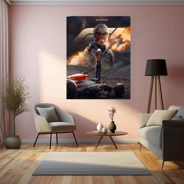 Max Verstappen Metal Frame â Tribute to the Red Bull Racing Champion - TURTLEWINGS