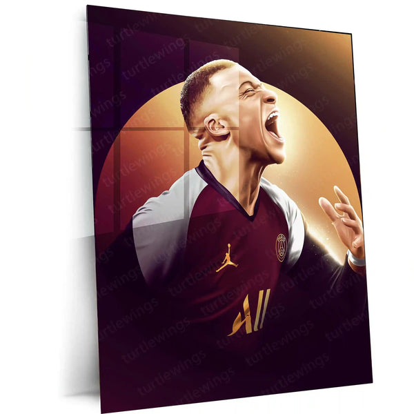 Mbappé Monaco Metal Frame – Baller Art | Rising Star Poster 01 - TURTLEWINGS