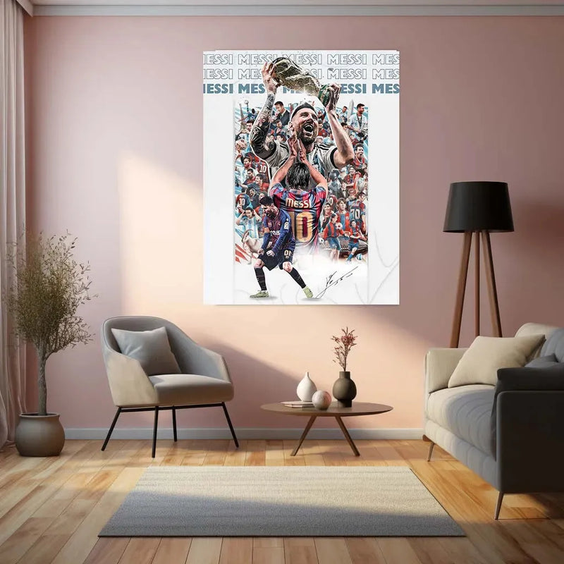 Sports | Lionel Messi Metal Poster – GOAT Football Wall Art 8 - TURTLEWINGS
