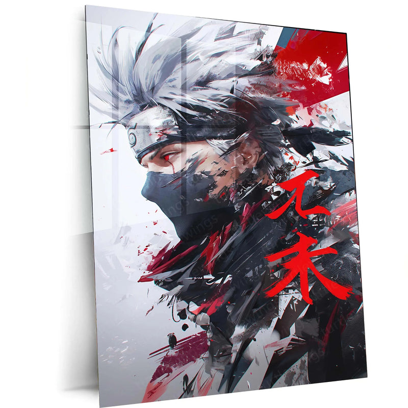 Kakashi Hatake Metal Poster | Naruto Anime Wall Art | Sharingan & Lightning Blade Decor - TURTLEWINGS