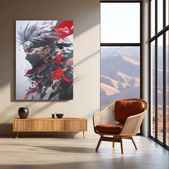 Kakashi Hatake Metal Poster | Naruto Anime Wall Art | Sharingan & Lightning Blade Decor - TURTLEWINGS