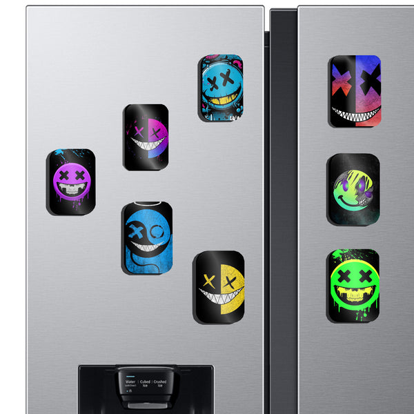Emoji Fridge Magnet Set – Set of 8 Fun & Expressive Metal Magnets (60x80mm) | Quirky Décor for Fridge, Office, Locker & Gifting