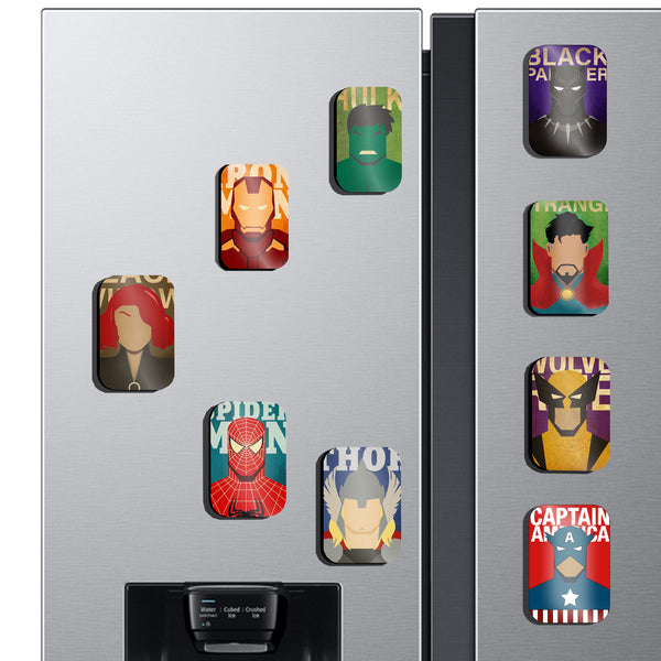 Fridge Magnets |Marvel Fridge Magnet Set – Set of 9 Superhero Metal Magnets (60x80mm)