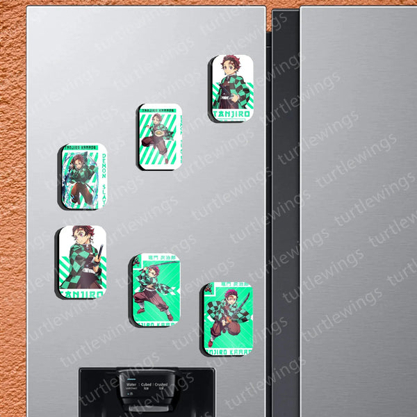 Fridge Magnets | Tanjiro Kamado Demon Slayer Combo Fridge Magnet Set – Ultimate Anime Collection Set of 6 ( 60 x 80 mm) - TURTLEWINGS