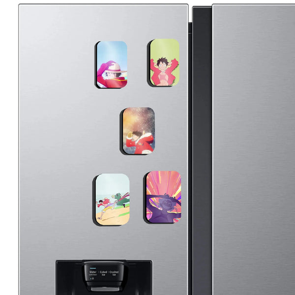 Fridge Magnets |Luffy’s Adventures One Piece Collection Fridge Magnets – Ultimate Pirate Kin set Set of 5 ( 60 x 80 mm) - TURTLEWINGS