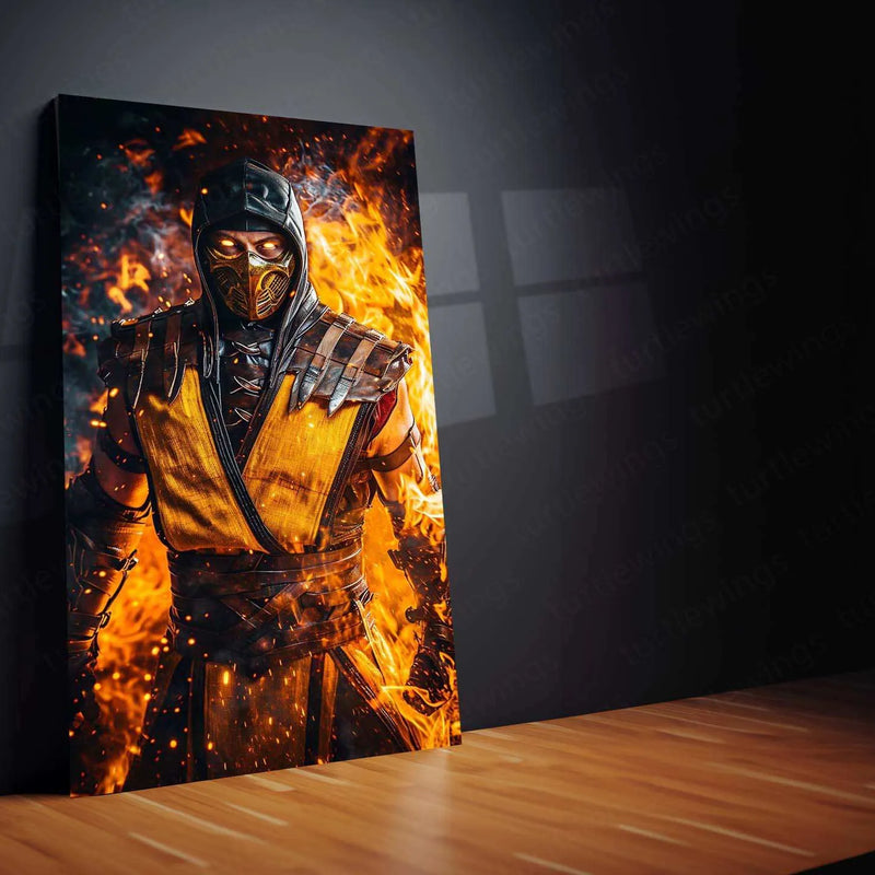 Scorpion from Mortal Kombat - Full-Body Artwork with Flowing Eyes - TURTLEWINGS