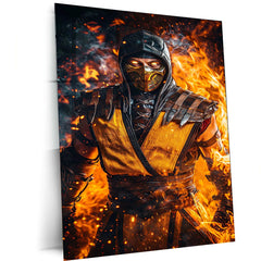 Scorpion from Mortal Kombat - Full-Body Artwork with Flowing Eyes - TURTLEWINGS