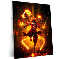 Lord Narasimha | Ugra Narasimha Metal Poster | Hindu Divine Wall Frame for Home 03