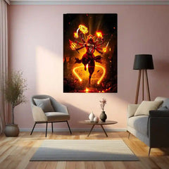 Lord Narasimha | Ugra Narasimha Metal Poster | Hindu Divine Wall Frame for Home 03