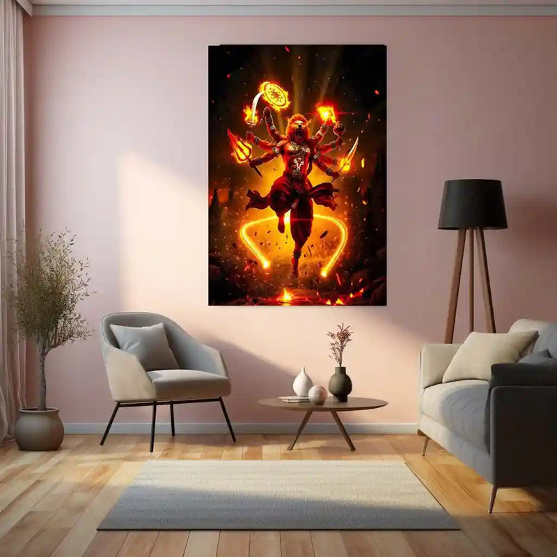 Lord Narasimha | Ugra Narasimha Metal Poster | Hindu Divine Wall Frame for Home 03