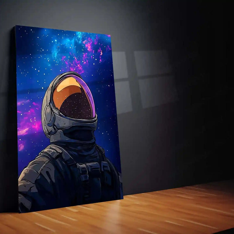 Outer Space Astronaut Metal Frame | Cosmic Sci-Fi Wall Art - TURTLEWINGS