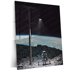 Outer Space Astronaut Metal Frame | Cosmic Sci-Fi Wall Art 01 - TURTLEWINGS