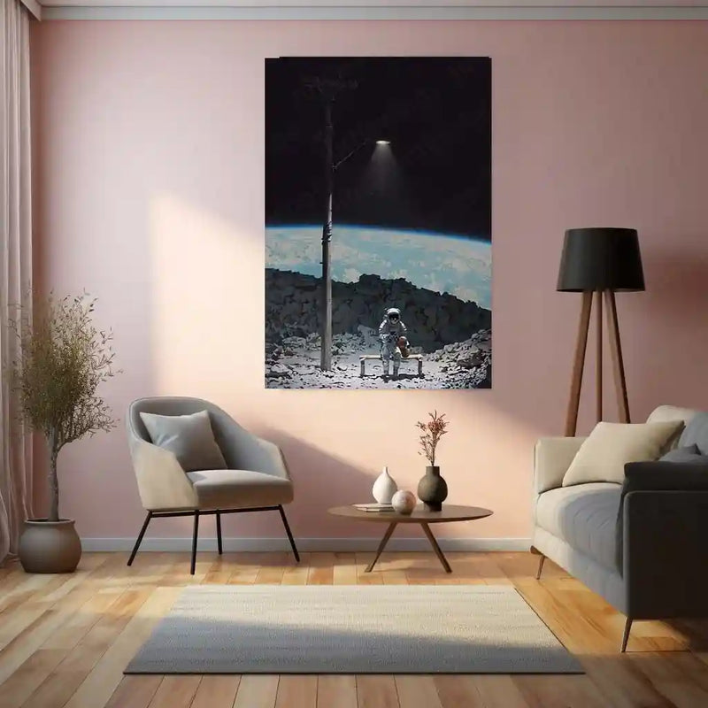 Outer Space Astronaut Metal Frame | Cosmic Sci-Fi Wall Art 01 - TURTLEWINGS
