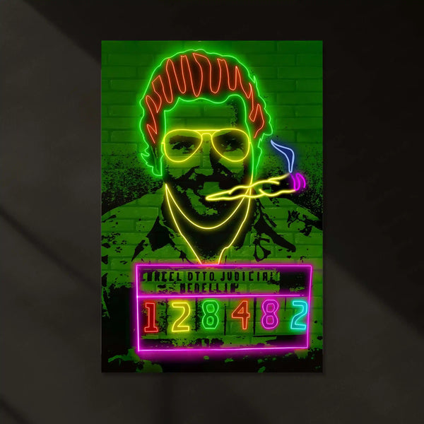 LED | Pablo Neon LED Metal Frame | Urban Pop Art Wall Poster with LED Glow - TURTLEWINGS